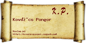Kovács Pongor névjegykártya